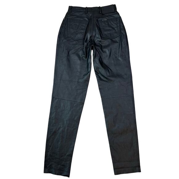 Harley Davidson Women’s Genuine Leather High Waisted Straight Leg Pants (Sz 4) - Picture 1 of 11